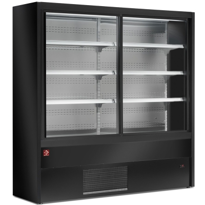 Murale réfrigéré, ventilé, avec portes coulissantes en verres - NOIR PD18/B5-R2C